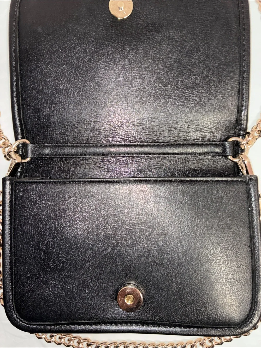 True Religion Black Quilted Studded Crossbody with Gold Chain